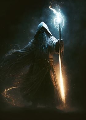 Lightning Wizard' Poster by Bookster Studio | Displate