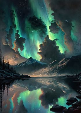 Green aurora borealis