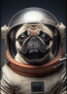 pug space dog astronaut