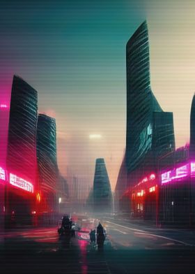 80s Neon City Cyberpunk