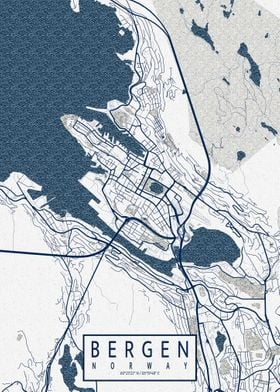 Bergen City Map Coastal