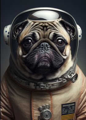 space pug dog astronaut