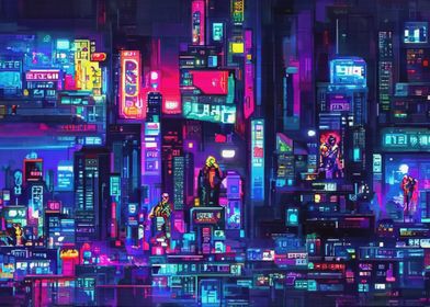 80s Neon City Cyberpunk