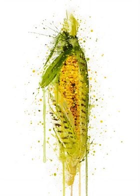 Watercolor Grilled Corn