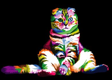 colorful funny cat