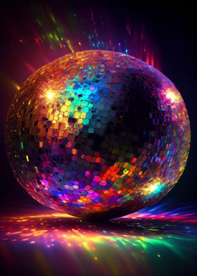 Disco ball in a nightclub