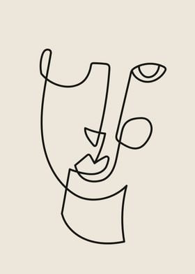 Minimalist face drawing