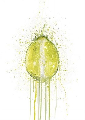 Watercolor Lime Fruit