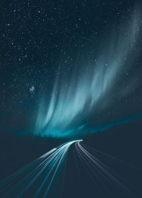 Starry Sky Above Road