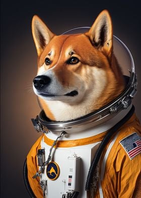 shiba inu astronaut dogs