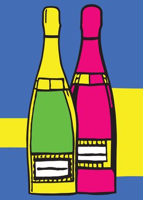 Pop Art Champagne Poster