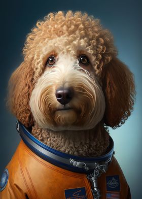 golden doodle astronaut