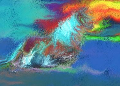 Multicolor Vibrant Horse