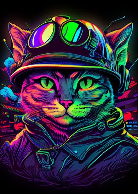 Chat synthwave