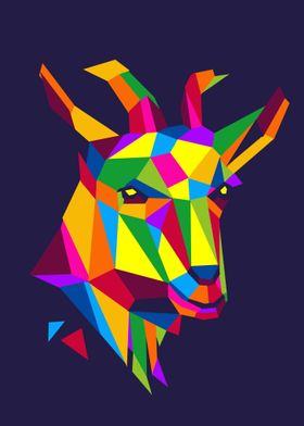 goat popart realistic