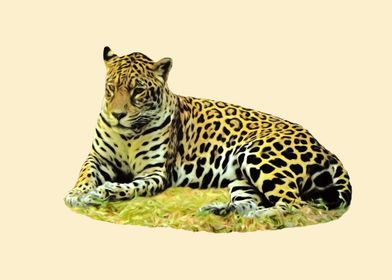 Lying jaguar