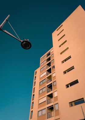 Orange building sunset