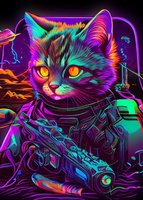 Chat synthwave