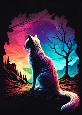 Cat in the woods