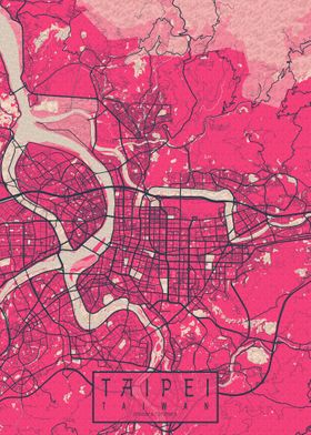 Taipei City Map Blossom