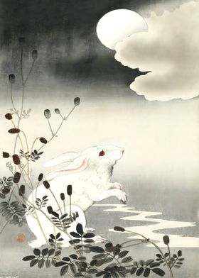 Ukiyo e White Rabbit