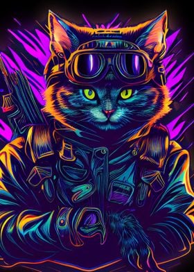 Chat synthwave