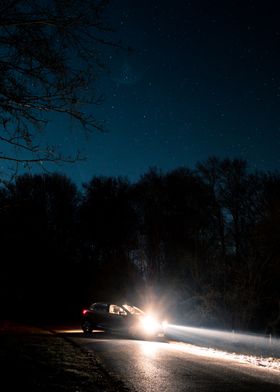 Car under the stars