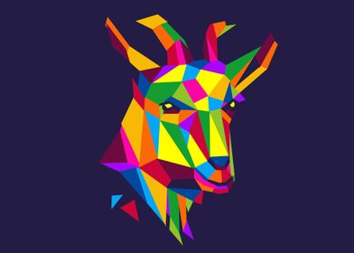 colorful goat popart