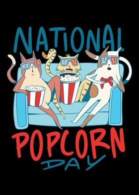 national popcorn day cats 