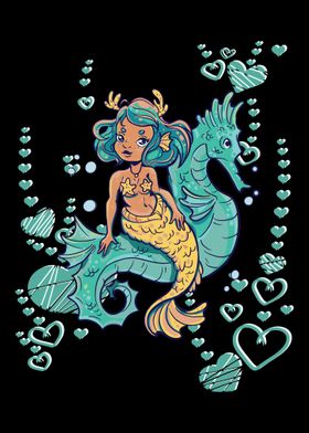 Beautiful mermaid with her