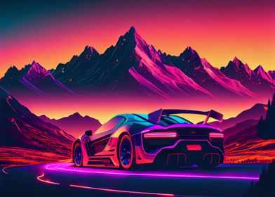 Synthwave Race Car 55