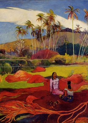 tahitian women under palms