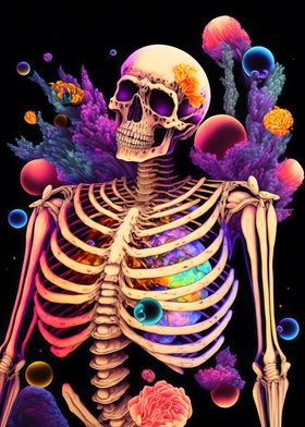 Psychedelic Space Skeleton