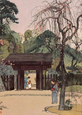 Ukiyo e Plum Gateway