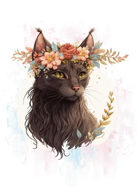 Floral Havana Brown Cat