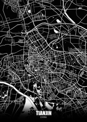 Tianjin China Dark Map