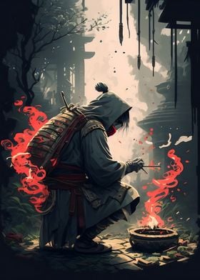 A Samurai Bonfire