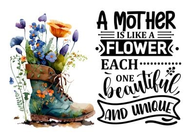 A mother is like a flower