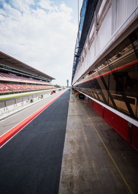 Empty Circuit Pit Lane