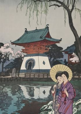 Ukiyo e Glimpse of Ueno