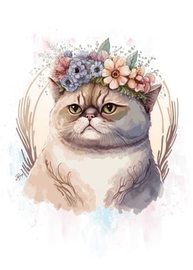 Exotic Shorthair Plant Cat