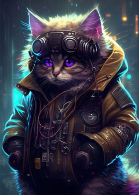 Cyberpunk Human Cat