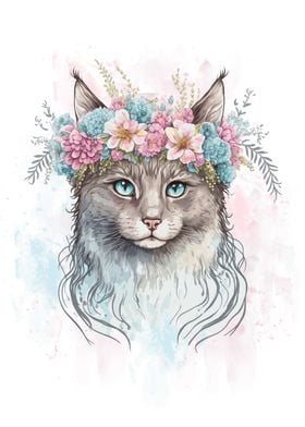 La Perm Watercolor Cat