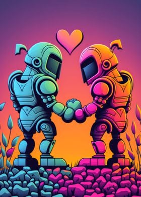 Robot Love Affair' Poster by Funny Fur | Displate