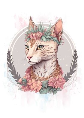 Egyptian Mau Flower Cat 