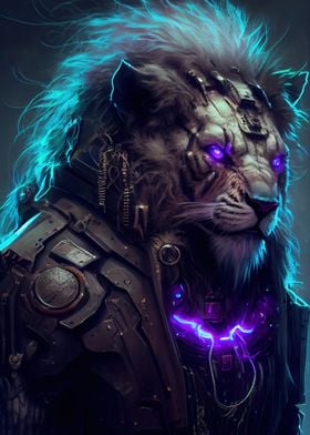 Cyberpunk Lion