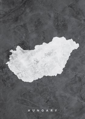 Hungary Marble Map