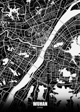 Wuhan China Dark Map