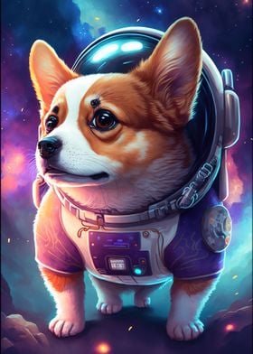 dog astronaut in space