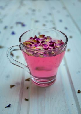 Pink flower tea cup